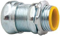 Cooper Crouse-Hinds - 1/2" Trade, Steel Compression Straight EMT Conduit Connector - Insulated - A1 Tooling