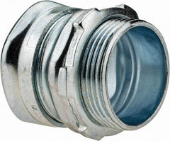 Cooper Crouse-Hinds - 1-1/4" Trade, Steel Compression Straight EMT Conduit Connector - Noninsulated - A1 Tooling