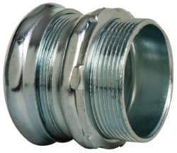 Cooper Crouse-Hinds - 2" Trade, Steel Compression Straight EMT Conduit Connector - Noninsulated - A1 Tooling