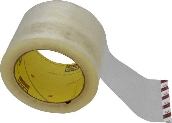 3M - 3" x 55 Yd Clear Rubber Adhesive Sealing Tape - Polypropylene Film Backing, 3.1 mil Thick, 70 Lb Tensile Strength, Series 375 - A1 Tooling