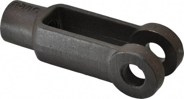 Jergens - 3/4-10 Thread, 1-1/2" Yoke Width, Carbon Steel, Tapped Yoke - 5/8" Hole Diam, 2-3/4" Hole Center to Neck, 1-3/8" Yoke Arm Height, 1-1/8" Neck Diam, 1-1/4" Neck Length, 4" OAL - A1 Tooling