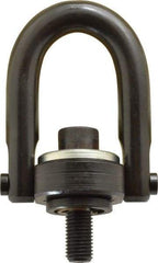 Jergens - 1,900 Lb Load Capacity Safety Engineered Center Pull Hoist Ring - M16 x 2.0 Thread, 29mm Thread Length, Alloy Steel, Black Oxide Finish - A1 Tooling