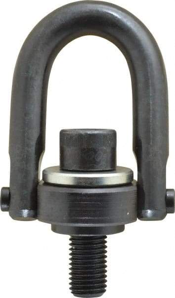 Jergens - 2,150 Lb Load Capacity Safety Engineered Center Pull Hoist Ring - M20 x 2.5 Thread, 34mm Thread Length, Alloy Steel, Black Oxide Finish - A1 Tooling