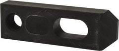 Jergens - 5/8" Stud, Low Carbon Steel, Plain Strap Clamp - 1/2" Travel, 4" OAL x 1-1/4" Wide x 5/8" High, Black Oxide Finish, Tapered Nose - A1 Tooling