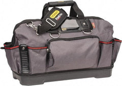 Stanley - 16 Pocket Black & Gray Polyester Tool Bag - 9-1/4" Wide x 19-1/4" Deep x 12-3/4" High - A1 Tooling