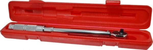 Proto - 3/8" Drive Micrometer Type Ratchet Head Torque Wrench - 16 N/m to 80 N/m Torque, 15-1/2" OAL, Ratchet Head - A1 Tooling