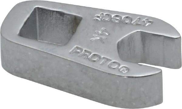 Proto - 1/4" 1/4" Drive Chrome Open End Crowfoot Wrench - 17/32" Head Diam x 1/4" Head Thickness - A1 Tooling