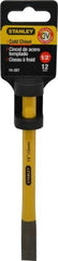 Stanley - 6" OAL x 1/2" Blade Width Cold Chisel - 1/2" Tip, 3/8" Stock, Chrome Vanadium Steel Handle - A1 Tooling