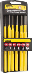 Stanley - 6 Piece, 1/16 to 5/16", Pin Punch Set - Hex Shank, Comes in Plastic Case - A1 Tooling