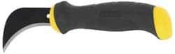 Stanley - Fixed Linoleum Knife - 3" Blade, Yellow & Black Bi-Material Rubber Grip Handle, 1 Blade Included - A1 Tooling