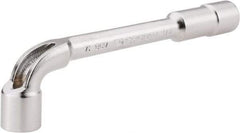 Facom - 1/2", 6 Point, Satin Chrome Coated, 90 ° Offset Socket Wrench - 152mm OAL, 19.5mm Head Thickness - A1 Tooling