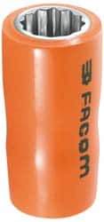 Facom - 3/8" Drive, Deep Hand Socket - 12 Points, 3" OAL, Alloy Steel - A1 Tooling