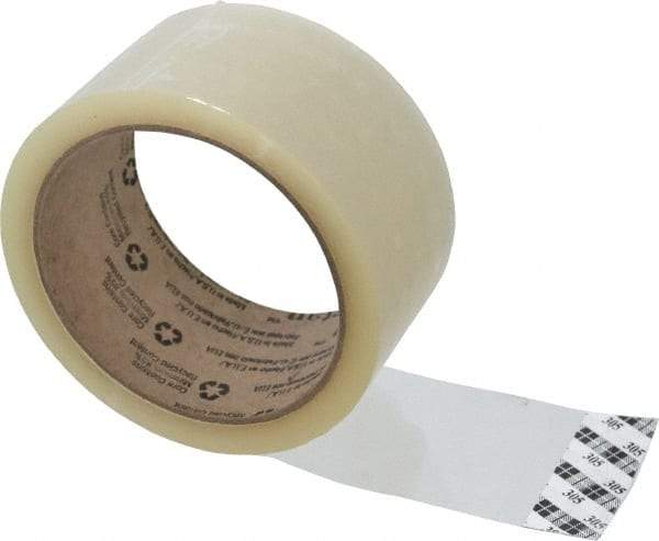 3M - 2" x 55 Yd Clear Acrylic Adhesive Sealing Tape - Polypropylene Film Backing, 1.8 mil Thick, 19 Lb Tensile Strength, Series 305 - A1 Tooling