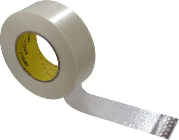 3M - 2" x 60 Yd Clear Rubber Adhesive Packaging Tape - Polypropylene Film Backing, 7.7 mil Thick, 270 Lb Tensile Strength, Series 880 - A1 Tooling