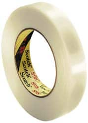 3M - 24mm x 55m Clear Rubber Adhesive Strapping Tape - Hot Melt Synthetic Rubber Resin Backing, 6.6 mil Thick, 380 Lb Tensile Strength, Series 898 - A1 Tooling