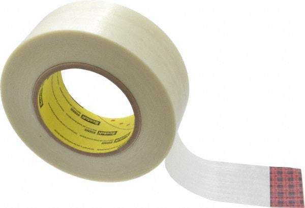 3M - 2" x 60 Yd Clear Rubber Adhesive Packaging Tape - Polypropylene Film Backing, 6.6 mil Thick, 380 Lb Tensile Strength, Series 898NR - A1 Tooling