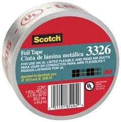 3M - 2-1/2" x 55m Silver Foil Tape - 4.4 mil, Acrylic Adhesive, Aluminum Foil Backing, -20°F to 250°F, Series 3326 - A1 Tooling