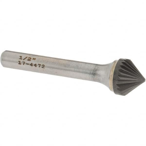 OSG - 1/2" Head Diam, 1/4" Shank Diam, 24 Flute 82° Solid Carbide Countersink - A1 Tooling