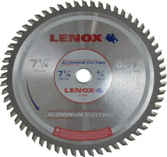 Lenox - 7-1/4" Diam, 5/8" Arbor Hole Diam, 60 Tooth Wet & Dry Cut Saw Blade - Titanium Carbide-Tipped, General Purpose Action, Standard Round Arbor - A1 Tooling