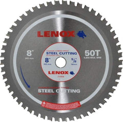 Lenox - 8" Diam, 5/8" Arbor Hole Diam, 50 Tooth Wet & Dry Cut Saw Blade - Titanium Carbide-Tipped, General Purpose Action, Standard Round Arbor - A1 Tooling