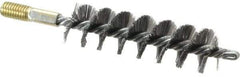 Value Collection - 1-1/4" Diam Helical Steel Tube Brush - 0.012" Filament Diam, 4-1/4" Brush Length, 7-1/2" OAL, 1/2-12 Male Shank - A1 Tooling