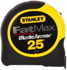 Stanley - 25' x 1-1/4" Yellow Blade Tape Measure - 1/16" Graduation, Inch Graduation Style, Yellow/Black Case - A1 Tooling