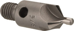 Made in USA - 1-1/8" OAL, 3/8" Head Diam, 3 Flute, 100° Incl Angle, Integral Pilot, Adjustable Stop Countersink - A1 Tooling