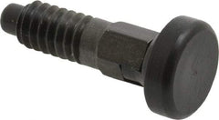 Gibraltar - 1/4-20, 0.16" Max Plunger Diam, 0.12 Lb Init to 0.36 Lb Final End Force, Locking Knob Handle Plunger - Delrin Knob, 0.63" Body Length, 1/2" Length Under Head/Shoulder, 0.13" Plunger Projection - A1 Tooling