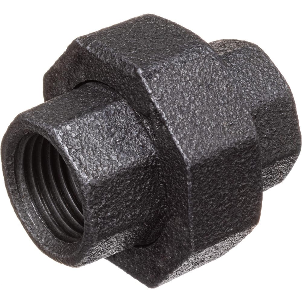 Black Pipe Fittings; Fitting Type: Union; Fitting Size: 3/8″; Material: Malleable Iron; Finish: Black; Fitting Shape: Straight; Thread Standard: NPT; Connection Type: Threaded; Lead Free: No; Standards: ASME B16.39; ASME B1.2.1