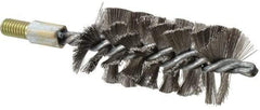 Value Collection - 2" Diam Helical Stainless Steel Tube Brush - Single Spiral, 0.012" Filament Diam, 4" Brush Length, 7" OAL, 1/2-12 Male Shank - A1 Tooling