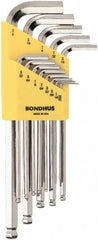 Bondhus - 13 Piece L-Key Ball End Hex Key Set - Hex Range 0.05 to 3/8", 7" OAL, Protanium High Torque Steel - A1 Tooling