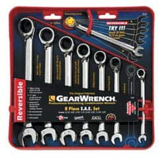 GearWrench - 8 Piece, 5/16" to 3/4", Ratcheting Combination Wrench Set - Inch Measurement Standard, Chrome Finish, Comes in Tray - A1 Tooling