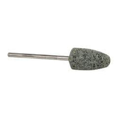 Grier Abrasives - 3/8" Head Diam x 3/4" Thickness, B52, Pointed End, Silicon Carbide Mounted Point - Green-Gray, Fine Grade, 23,000 RPM - A1 Tooling