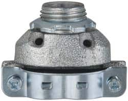 Cooper Crouse-Hinds - 3/8" Trade, Malleable Iron Threaded Angled FMC Conduit Connector - Noninsulated - A1 Tooling