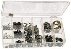 Precision Brand - 265 Piece, 1/8 to 7/8", Steel, E Style External Retaining Ring Assortment - Includes Plastic Case - A1 Tooling