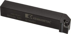 Kennametal - SCLC, Left Hand Cut, 5° Lead Angle, 3/4" Shank Height x 3/4" Shank Width, Neutral Rake Indexable Turning Toolholder - 4-1/2" OAL, CC..32.5. Insert Compatibility, Series Screw-On - A1 Tooling