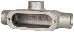 Cooper Crouse-Hinds - Form 5, T Body, 1/2" Trade, Rigid Malleable Iron Conduit Body - Oval, 5.38" OAL, 6 cc Capacity, Gray - A1 Tooling