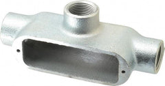 Cooper Crouse-Hinds - Form 5, T Body, 3/4" Trade, Rigid Malleable Iron Conduit Body - Oval, 6" OAL, 9-1/2 cc Capacity, Gray - A1 Tooling