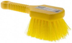 Rubbermaid - Synthetic Utility Scrub Brush - 8" OAL, Short Handle, Yellow, Plastic Block - A1 Tooling