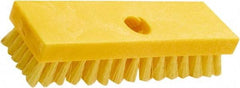 Rubbermaid - 1" Bristle Length, Polypropylene Scrub Brush - 8" OAL, Threaded Handle, Yellow, Plastic Block - A1 Tooling