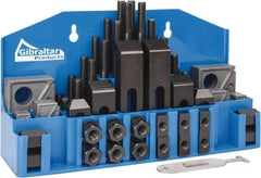 Gibraltar - 52 Piece Fixturing Step Block & Clamp Set with 1" Step Block, 5/8" T-Slot, 1/2-13 Stud Thread - 1" Nut Width, 3, 4, 5, 6, 7 & 8" Stud Lengths - A1 Tooling