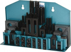 Gibraltar - 52 Piece Fixturing Step Block & Clamp Set with 1" Step Block, 1/2" T-Slot, 3/8-16 Stud Thread - 7/8" Nut Width, 3, 4, 5, 6, 7 & 8" Stud Lengths - A1 Tooling