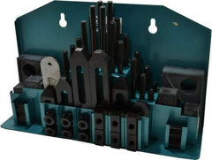 Gibraltar - 52 Piece Fixturing Step Block & Clamp Set with 1" Step Block, 9/16" T-Slot, 3/8-16 Stud Thread - 7/8" Nut Width, 3, 4, 5, 6, 7 & 8" Stud Lengths - A1 Tooling