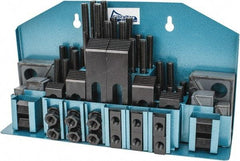 Gibraltar - 52 Piece Fixturing Step Block & Clamp Set with 25mm Step Block, 16mm T-Slot, M12x1.75 Stud Thread - 25mm Nut Width, 80, 110, 125, 150, 175 & 200mm Stud Lengths - A1 Tooling