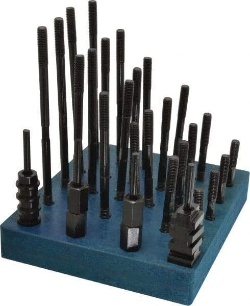 Gibraltar - 38 Piece, 3/8-16 Stud, 1/2" T Slot, T Nut & Stud Kit - 7/8" T-Slot Nut Width, 3, 4, 5, 6, 7, 8" Stud Lengths - A1 Tooling