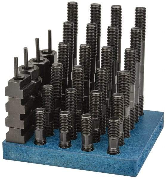 Gibraltar - 38 Piece, 3/4-10 Stud, 13/16" T Slot, T Nut & Stud Kit - 1-1/4" T-Slot Nut Width, 3, 4, 5, 6, 7, 8" Stud Lengths - A1 Tooling