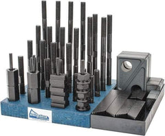 Gibraltar - 50 Piece Fixturing Step Block & Clamp Set with 1" Step Block, 5/8" T-Slot, 1/2-13 Stud Thread - 1" Nut Width, 3, 4, 5, 6, 7 & 8" Stud Lengths - A1 Tooling