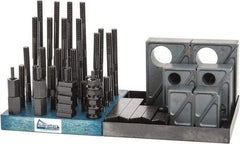 Gibraltar - 50 Piece Fixturing Step Block & Clamp Set with 1-1/2" Step Block, 9/16" T-Slot, 1/2-13 Stud Thread - 7/8" Nut Width, 3, 4, 5, 6, 7 & 8" Stud Lengths - A1 Tooling