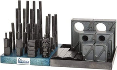 Gibraltar - 50 Piece Fixturing Step Block & Clamp Set with 1-1/2" Step Block, 5/8" T-Slot, 1/2-13 Stud Thread - 1" Nut Width, 3, 4, 5, 6, 7 & 8" Stud Lengths - A1 Tooling