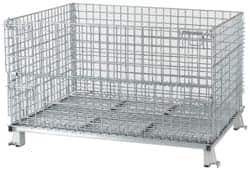 Nashville Wire - 48" Long x 40" Wide x 24" High Steel Basket-Style Bulk Folding Wire Stackable Container - 4,000 Lb. Load Capacity - A1 Tooling